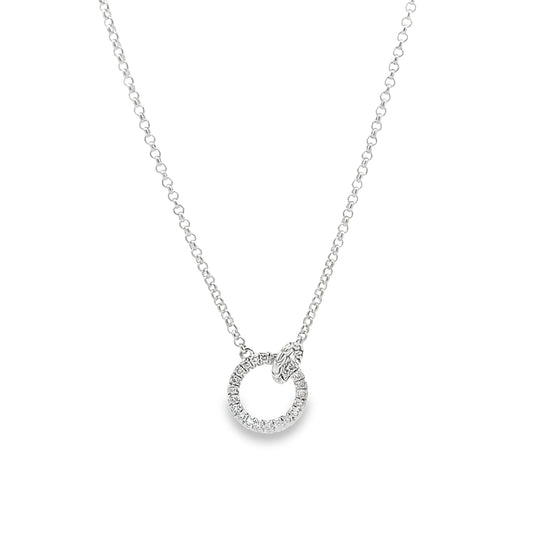 SS ESSENTIALS DIAMOND PAVE INTERLOCKING NECKLACE