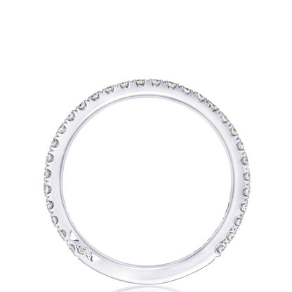 PLATINUM 3/4 WAY DIAMOND WEDDING BAND .40TWT