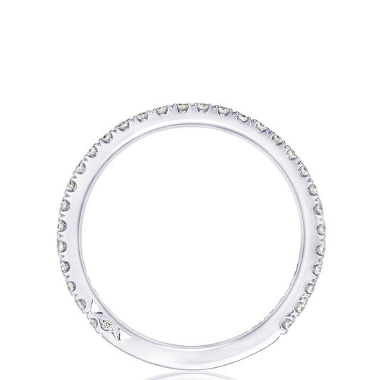 PLATINUM 3/4 WAY DIAMOND WEDDING BAND .40TWT