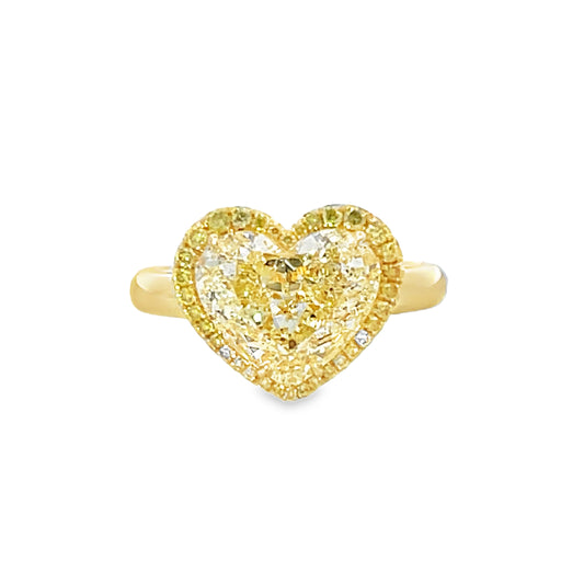 RAHAMINOV 18KY YELLOW HEART SHAPE DIAMOND RING