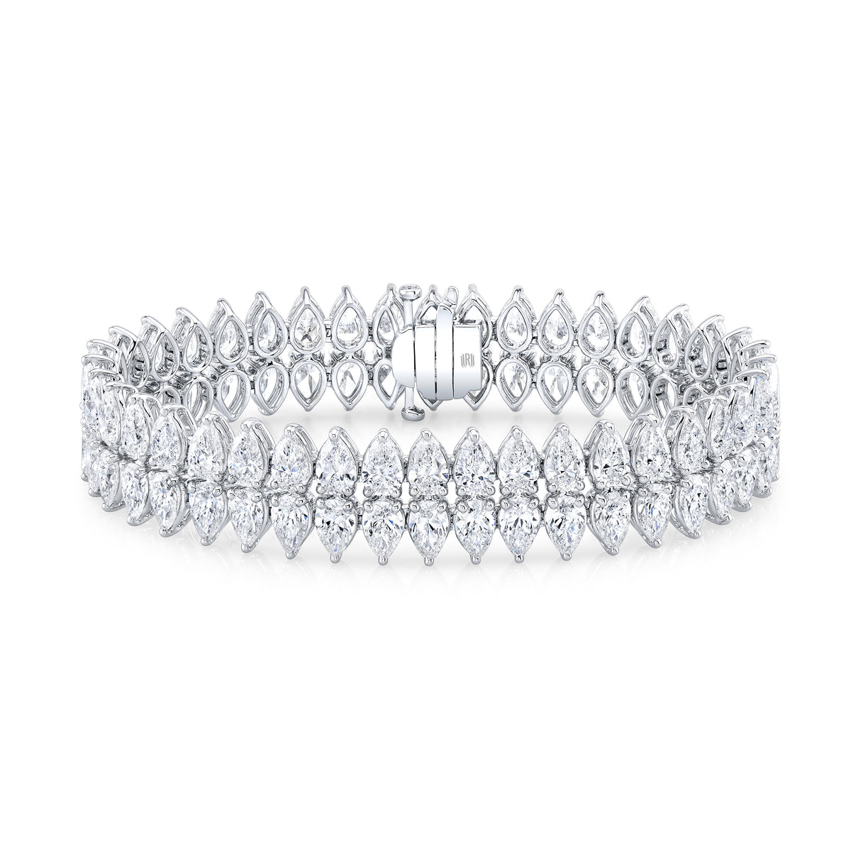 RAHAMINOV 18KW DIAMOND PEAR DOUBLE ROW BRACELET