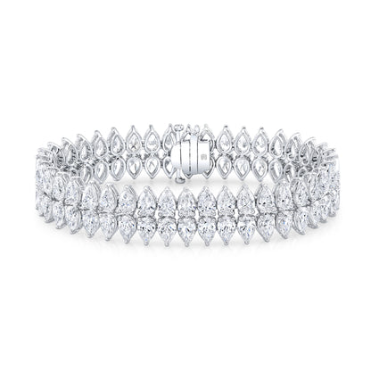 RAHAMINOV 18KW DIAMOND PEAR DOUBLE ROW BRACELET