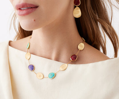 18KY LUNARIA MIX STNS NECKLACE