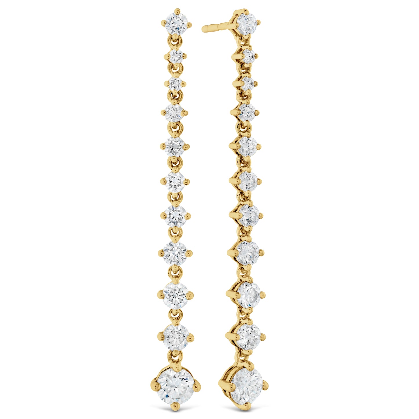 18KY DIAMOND DROP DANGLE EARRINGS