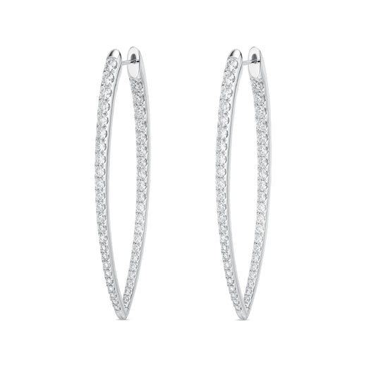 18KW IMPERIAL DIAMOND HOOP EARRINGS