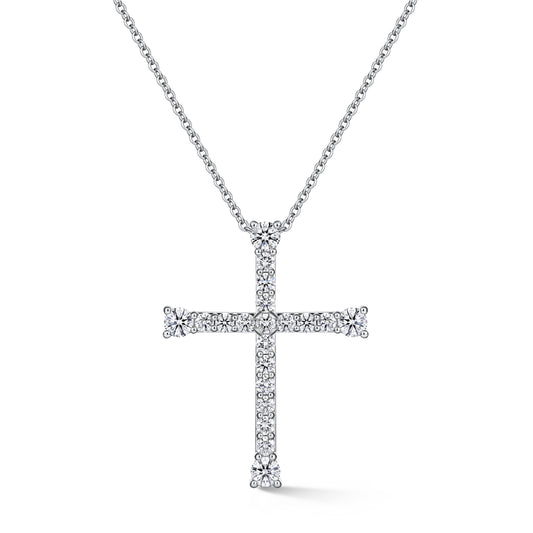 18KW LARGE DIAMOND CROSS PENDANT