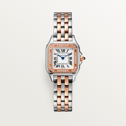 SS/18KR PANTHERE DE CARTIER SMALL DIAMOND BEZEL WHITE DIAL