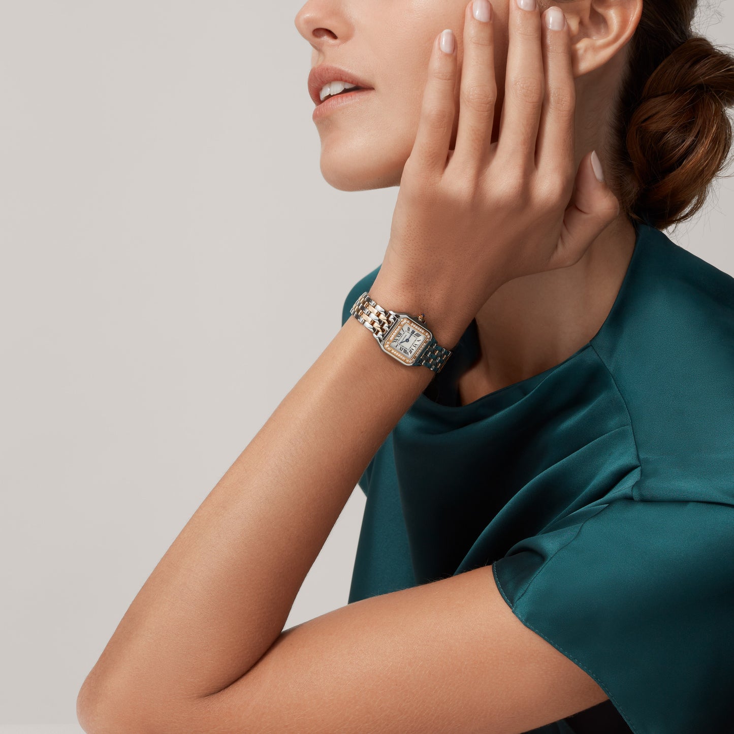 SS/18KR PANTHERE DE CARTIER SMALL DIAMOND BEZEL WHITE DIAL
