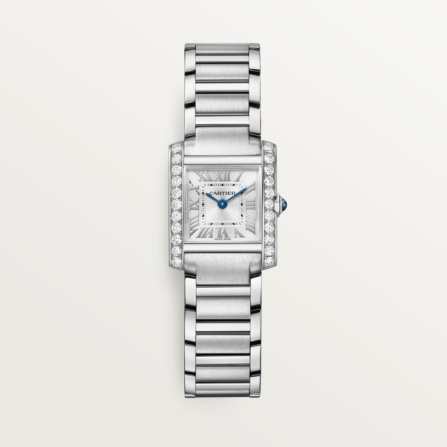 25.7MM TANK FRANSAISE SMALL MODEL SS DIA PAVE BEZEL QUARTZ