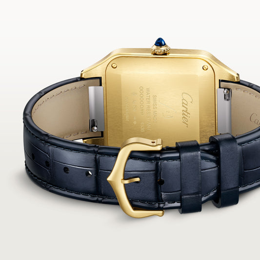 46.6MM 18KY SANTOS-DUMONT EXTRA LARGE MODEL ON ALLIGATOR STRAP MANUEL
