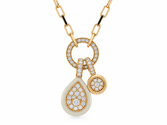 18KR DIAMOND CHARM PENDANT NECKLACE
