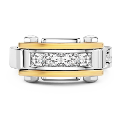 18KYW MENS DIAMOND RING