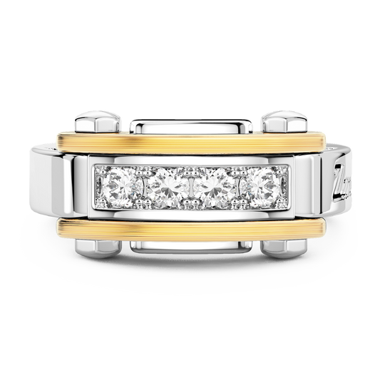 18KYW MENS DIAMOND RING