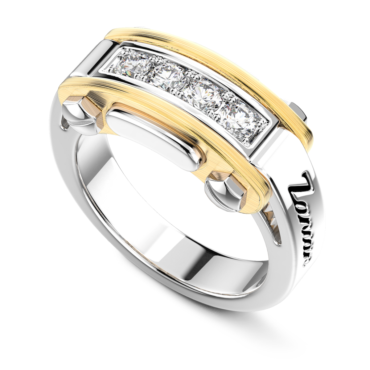 18KYW MENS DIAMOND RING