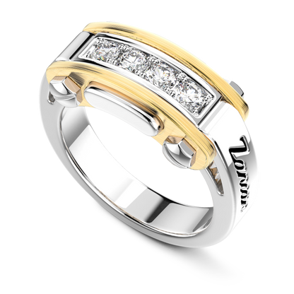 18KYW MENS DIAMOND RING