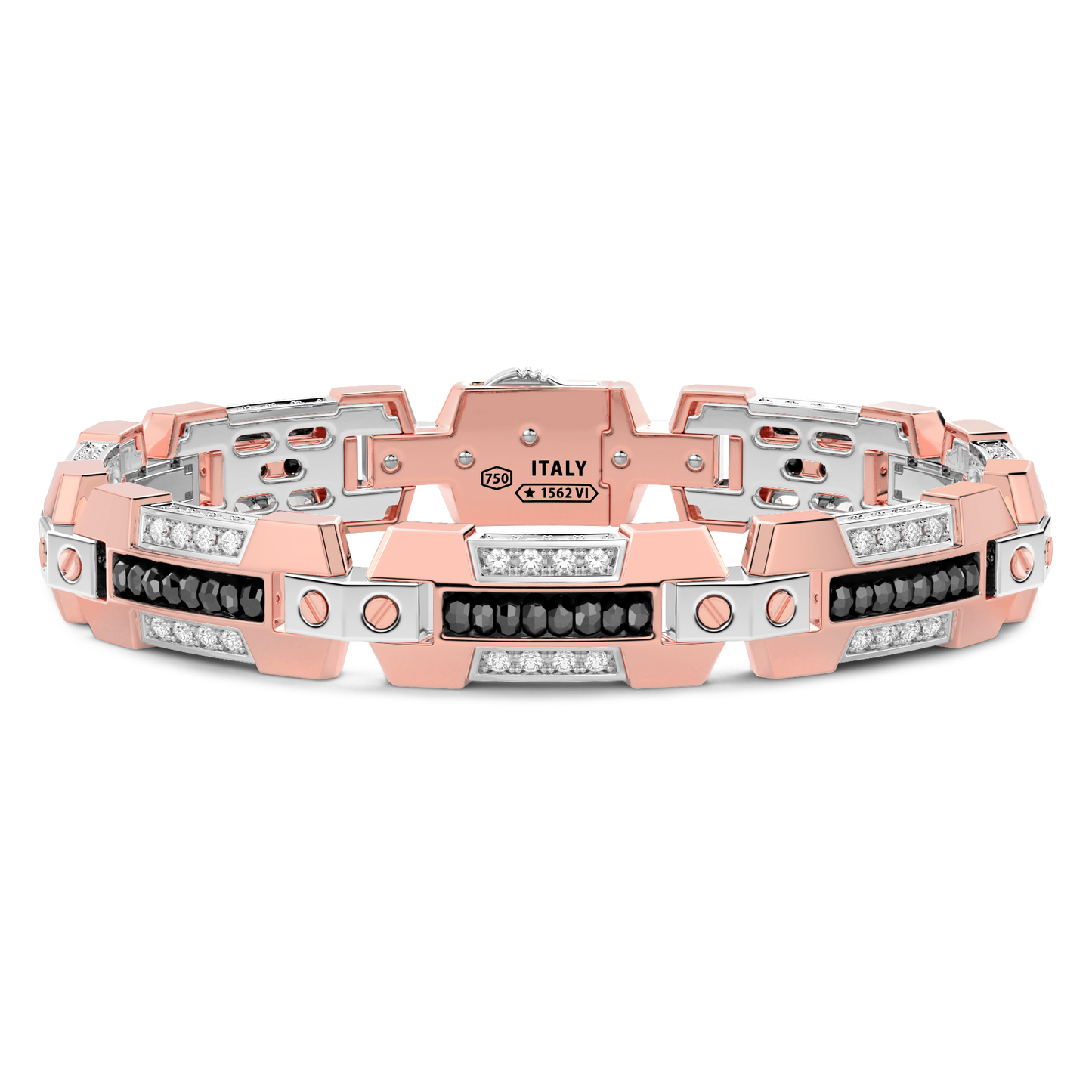 ZANCAN 18KWR MENS BLACK DIAMOND FASHION BRACELET