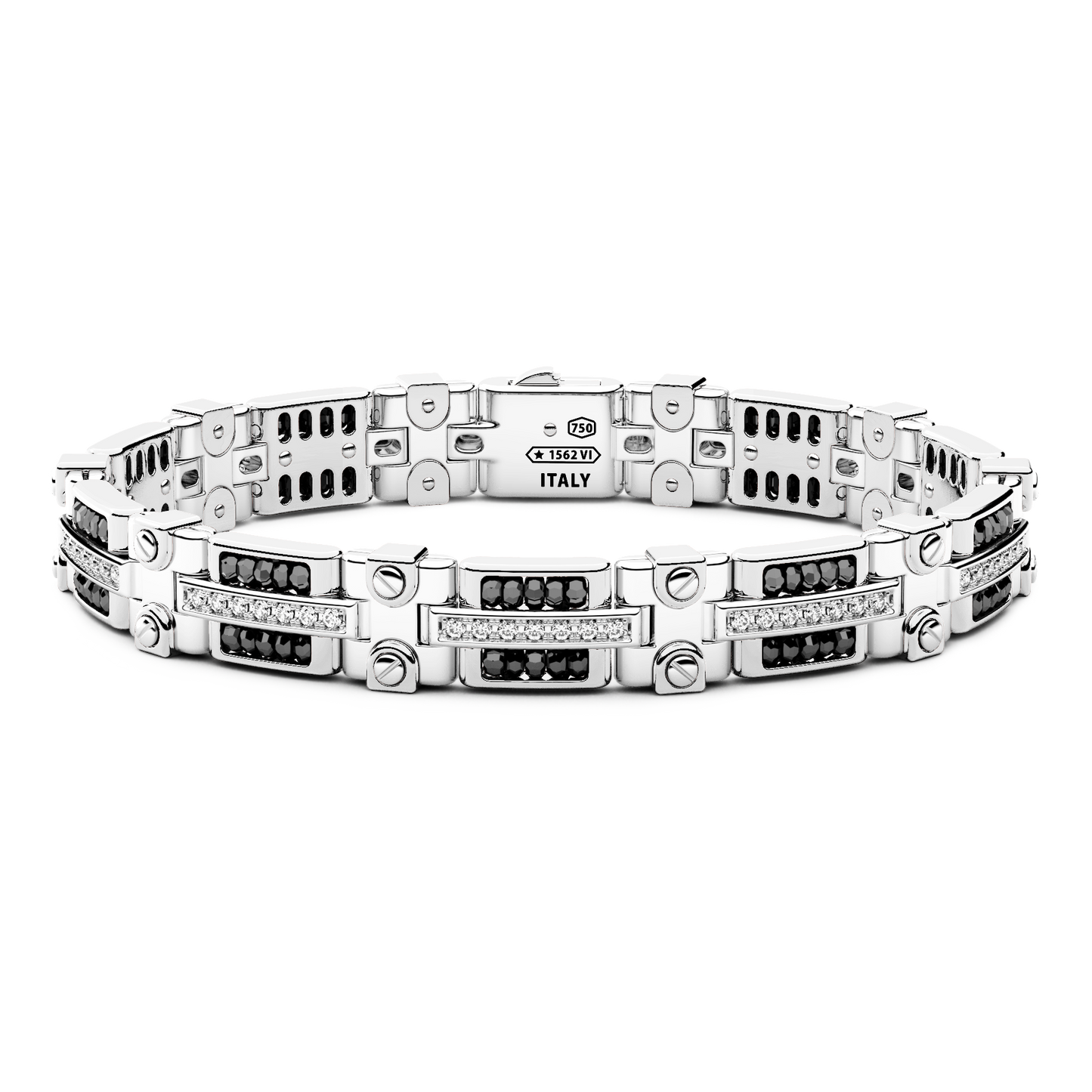 ZANCAN 18KW WHITE & BLACK DIAMOND BRACELET
