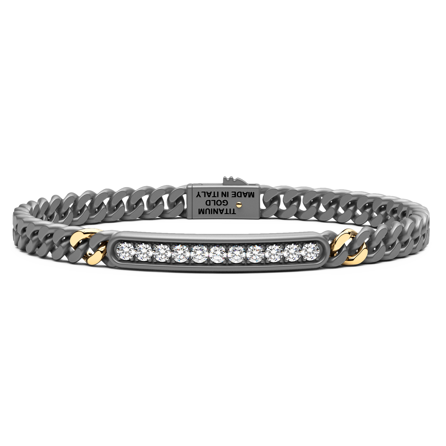 ZANCAN TITANIUM & 18KY MENS DIAMOND BRACELET
