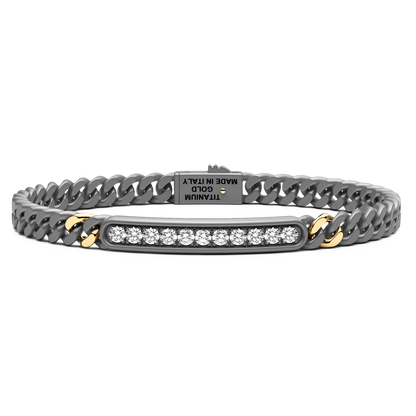 ZANCAN TITANIUM & 18KY MENS DIAMOND BRACELET