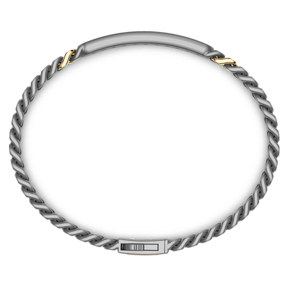 ZANCAN TITANIUM & 18KY MENS DIAMOND BRACELET
