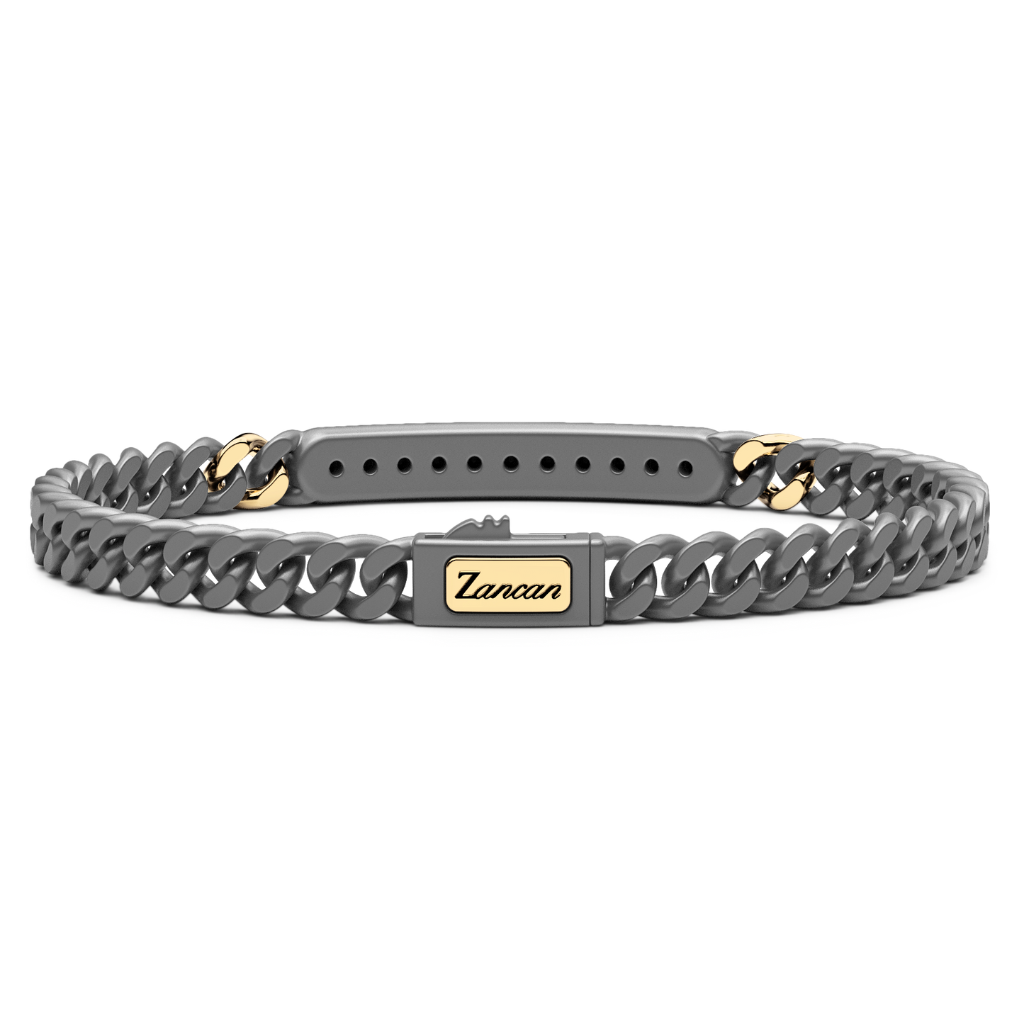 ZANCAN TITANIUM & 18KY MENS DIAMOND BRACELET