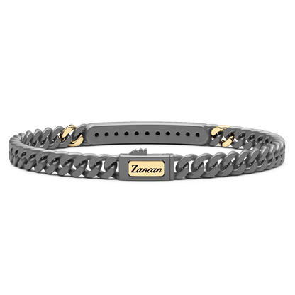 ZANCAN TITANIUM & 18KY MENS DIAMOND BRACELET