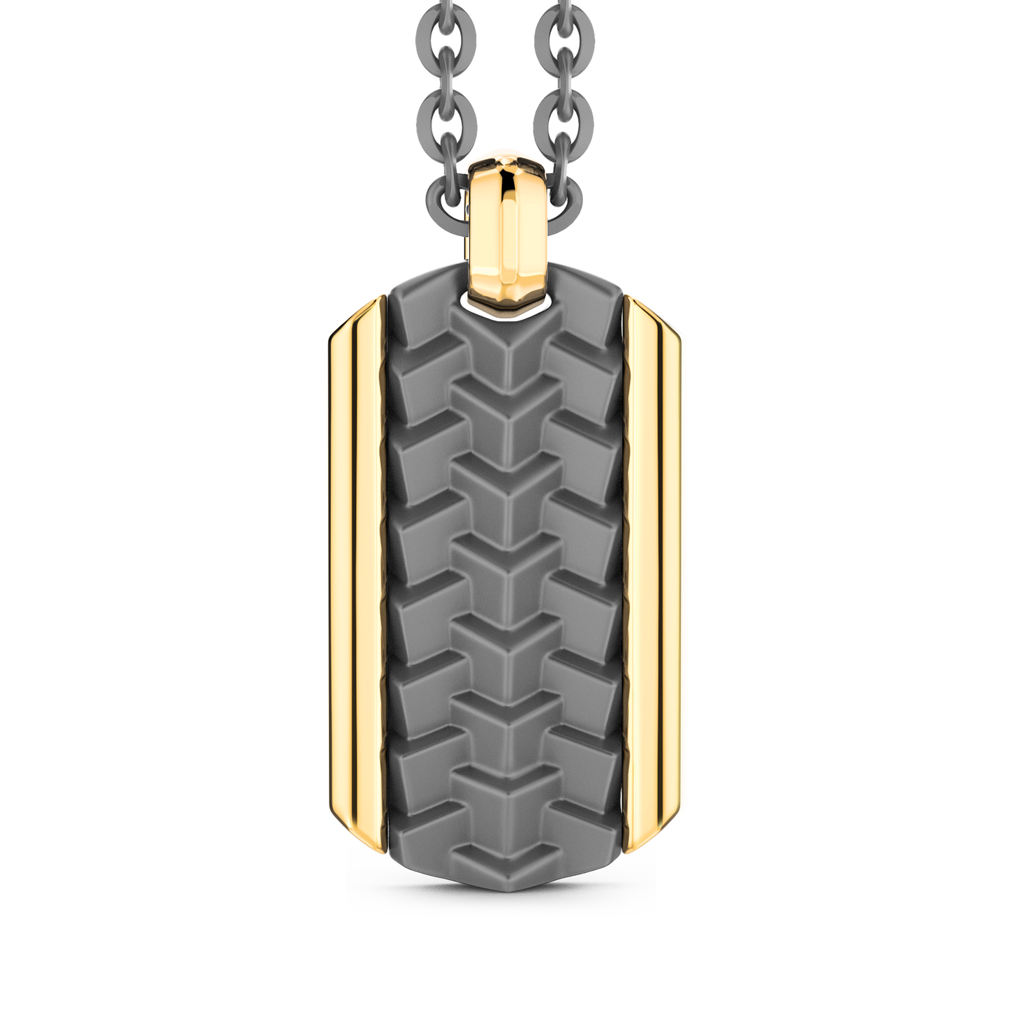 ZANCAN TITANIUM & 18KY MENS DOG TAG
