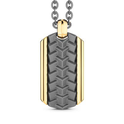 ZANCAN TITANIUM & 18KY MENS DOG TAG