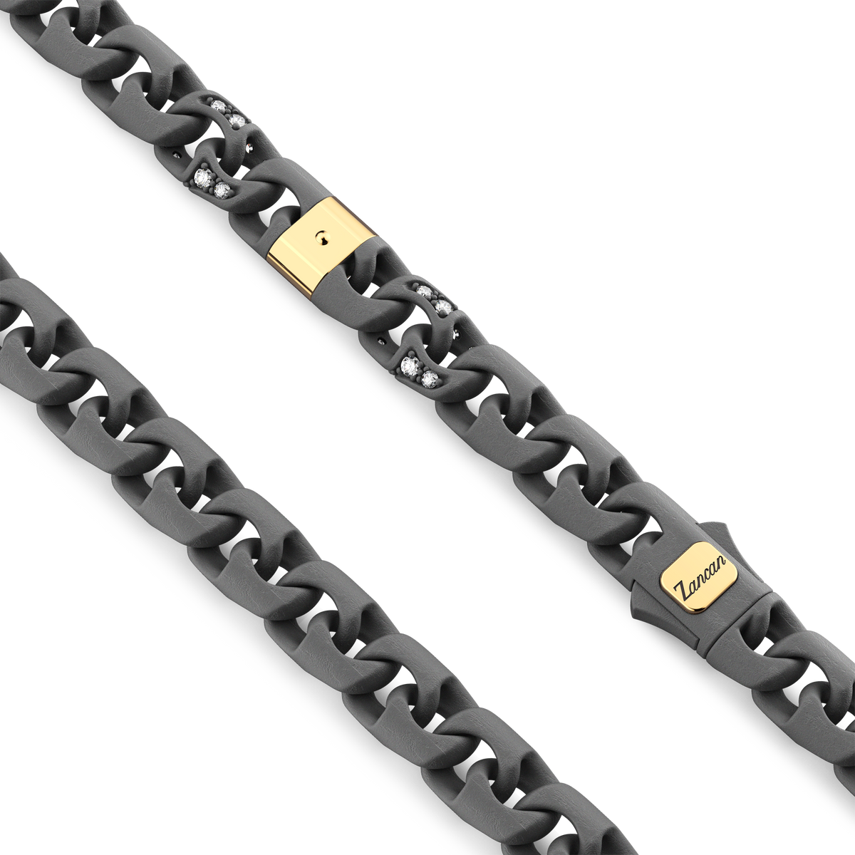 ZANCAN 18KY AND TITANIUM MENS NECKLACE