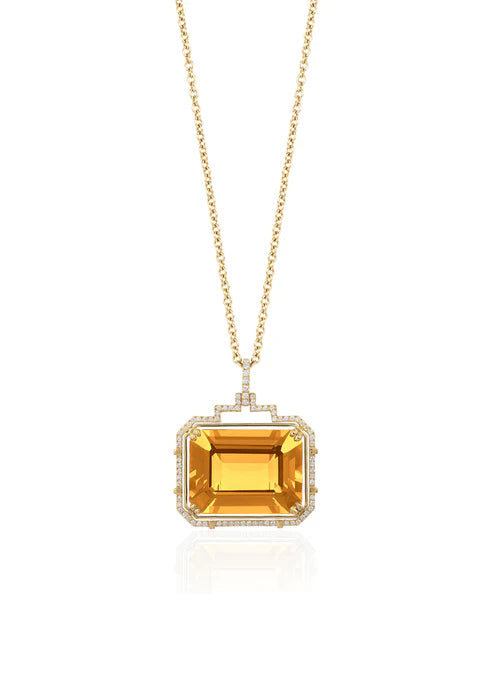 GOSHWARA 18KY STATEMENT EMERALD CUT PENDANT