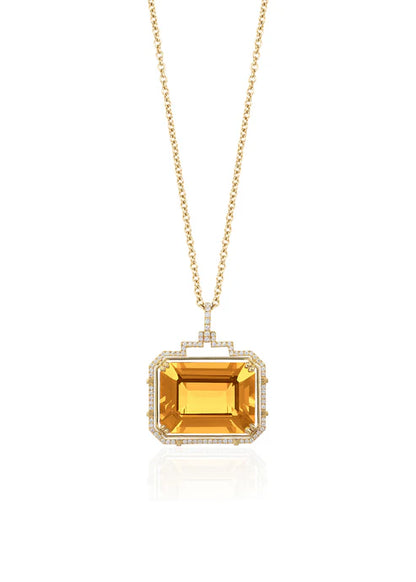 GOSHWARA 18KY STATEMENT EMERALD CUT PENDANT