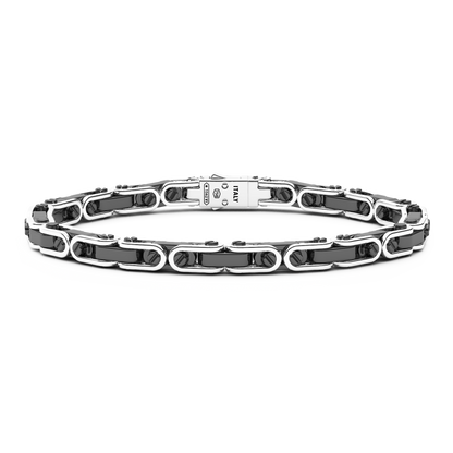 ZANCAN 18KW AND BLACK CERAMIC MENS BRACELET