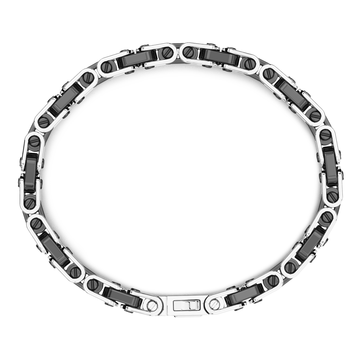 ZANCAN 18KW AND BLACK CERAMIC MENS BRACELET
