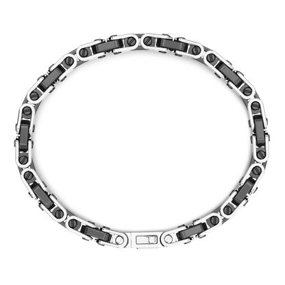 ZANCAN 18KW AND BLACK CERAMIC MENS BRACELET