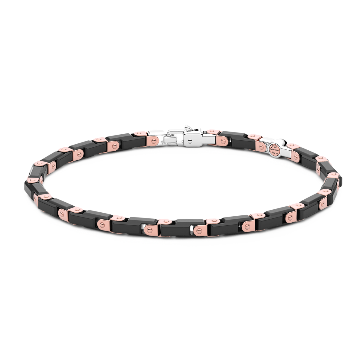 ZANCAN 18KR AND BLACK CERAMIC MENS BRACELET