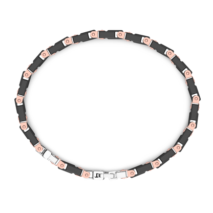 ZANCAN 18KR AND BLACK CERAMIC MENS BRACELET