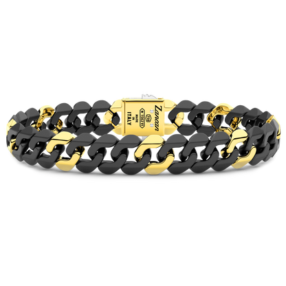 ZANCAN 18KY AND BLACK CERAMIC MENS BRACELET