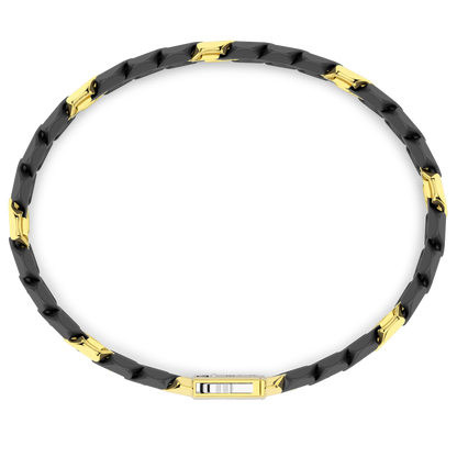 ZANCAN 18KY AND BLACK CERAMIC MENS BRACELET
