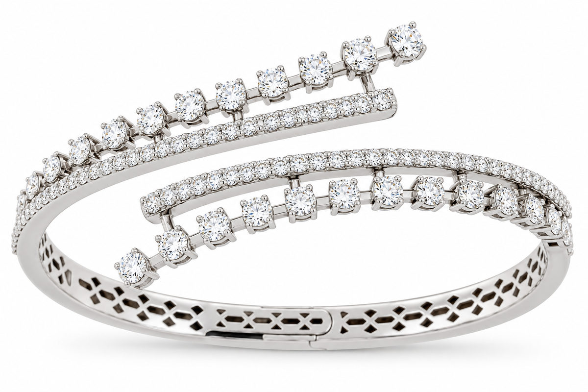 18KW DIAMOND BYPASS BRACELET
