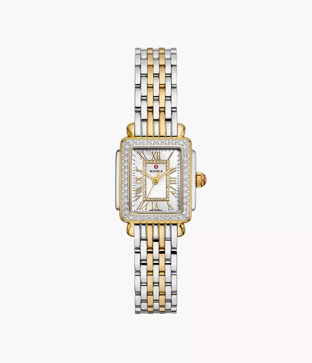 TWO-TONE 18K GOLD PLATED DECO MADISON MINI DIAMOND