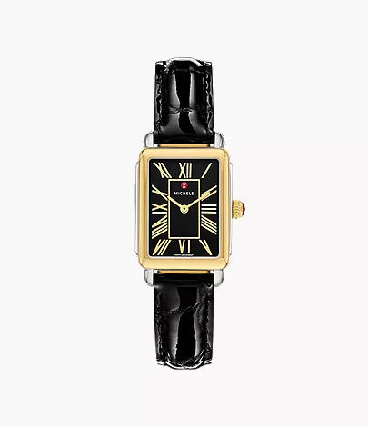 DECO PARK BLACK LEATHER WATCH