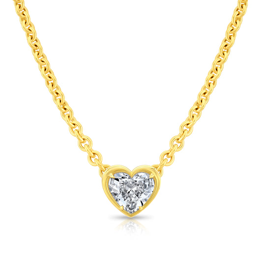 RAHAMINOV 18KY HEART SHAPED DIAMOND NECKLACE