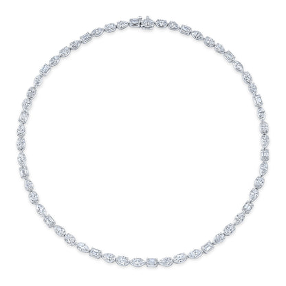 RAHAMINOV 18KW MIXED SHAPE DIAMOND NECKLACE