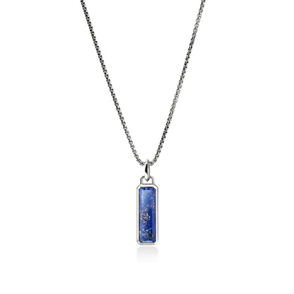 Lapis Lazuli Talisman Necklace, Sterling Silver