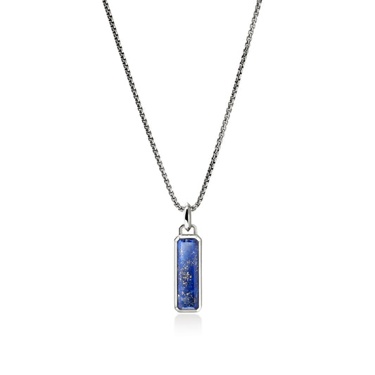 Lapis Lazuli Talisman Necklace, Sterling Silver