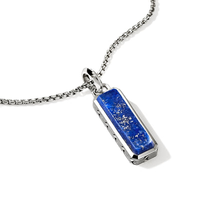 Lapis Lazuli Talisman Necklace, Sterling Silver