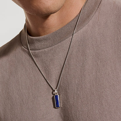Lapis Lazuli Talisman Necklace, Sterling Silver