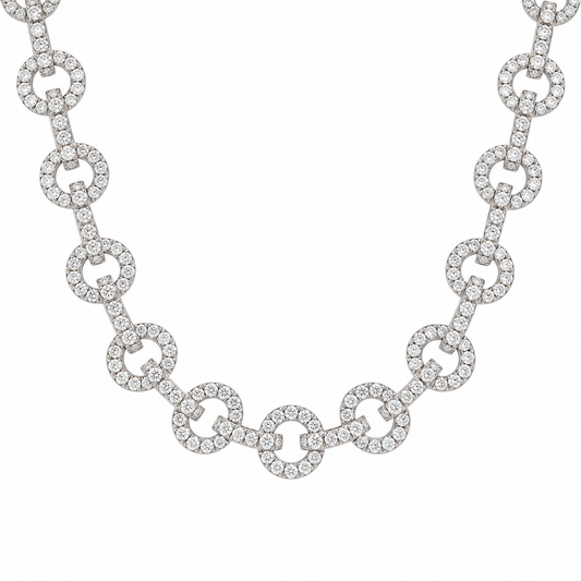 18KW PAVE DIAMOND LINK NECKLACE