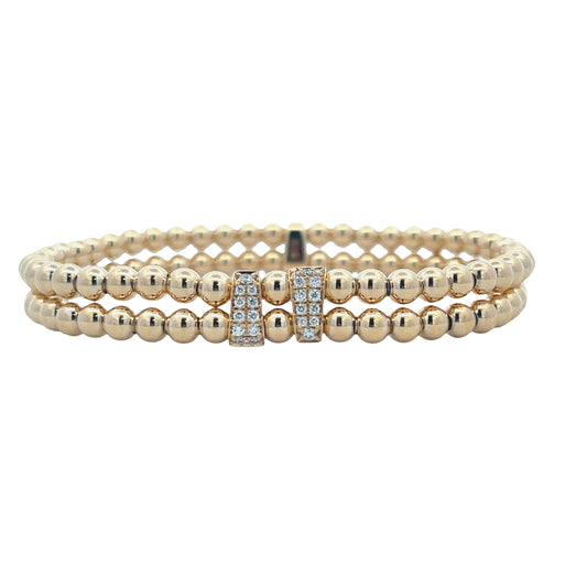 HULCHI BELLUNI 18KY DIAMOND DOUBLE ROW STRETCH BRACELET