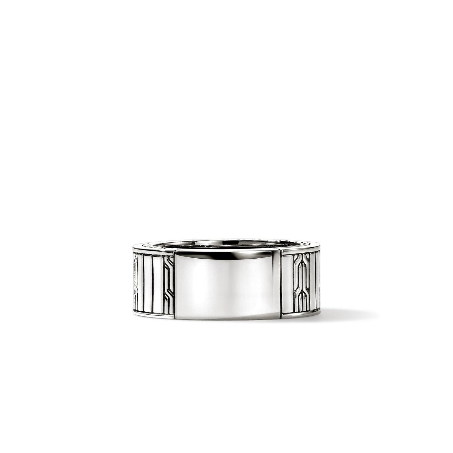 Carved Chain Ring, Sterling Silver, Hardstones
